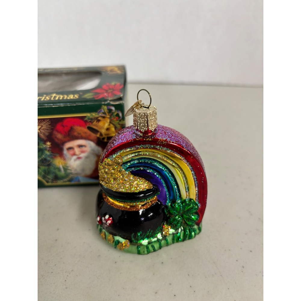 Old World Christmas Pot of Gold Rainbow Glass Ornament St Patricks Day 12437 - Picture 2 of 5